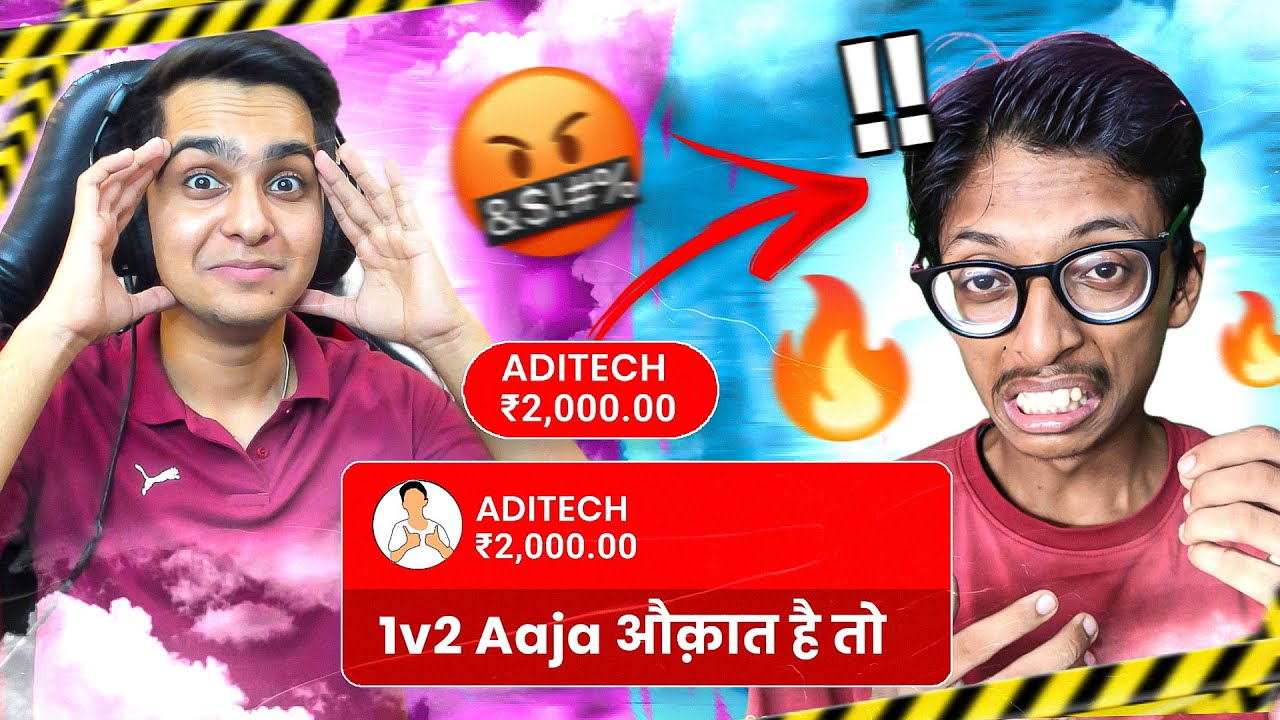 Funniest Superchat Prank On Most Angry YouTuber !! 🤣🔥 आजा 1vs2 मैं 🤬 - Free Fire Max