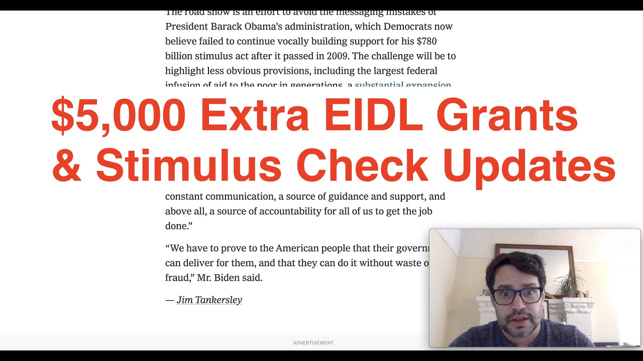 New $5,000 Targeted EIDL Grants Early Info & Stimulus Check Progress