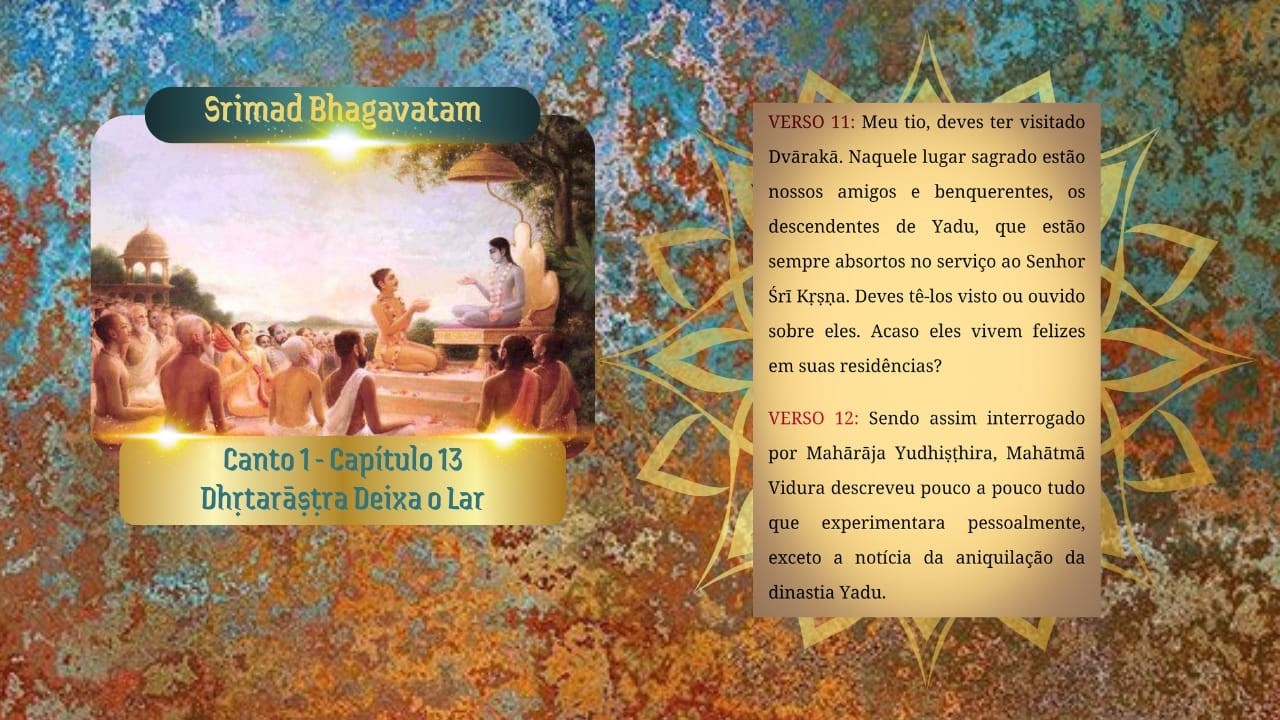 2026 01 28 por Devananda Prabhu, Srimad Bhagavatam, canto 1, cap 13, versos 11 e 12