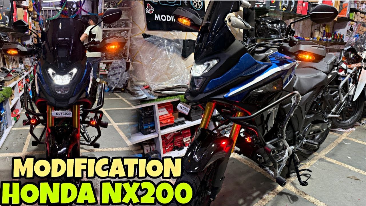 HONDA NX200 ki Puri Decent Needful Modification Complete | Crash Guard | Saddle | Fog Light |