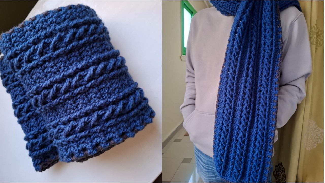 Crochet scarf for men كوفية كروشية رجالي Bufanda de crochet para hombre