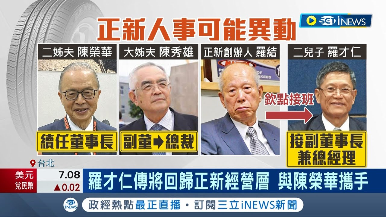 正新家族大和解? 董事改選前夕 羅才仁傳將重返經營層 出任副董事長兼總經理 發言人:等5/31改選結果｜記者 易俐廷 楊超丞｜【台灣要聞】20230529｜三立iNEWS