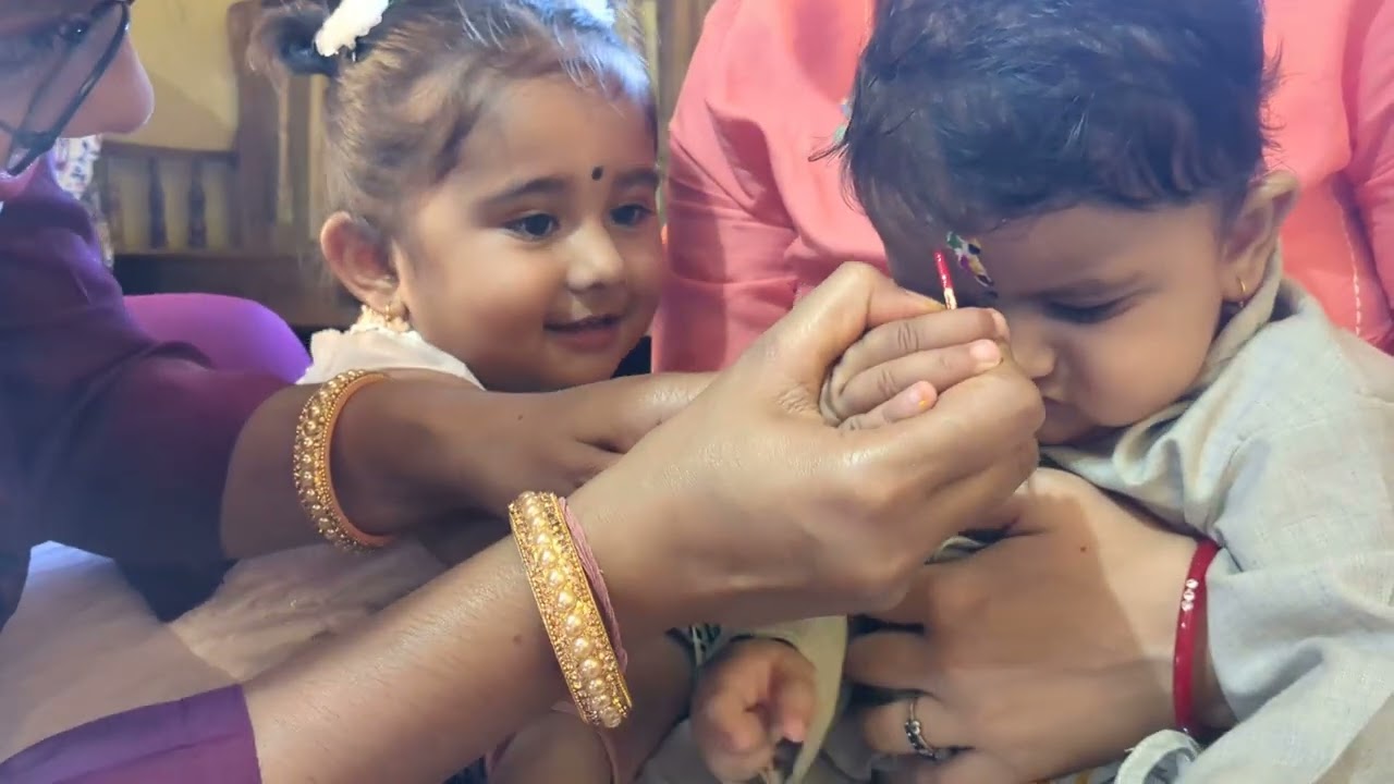 gyanvi and kabir first bhai tika♥️❤️