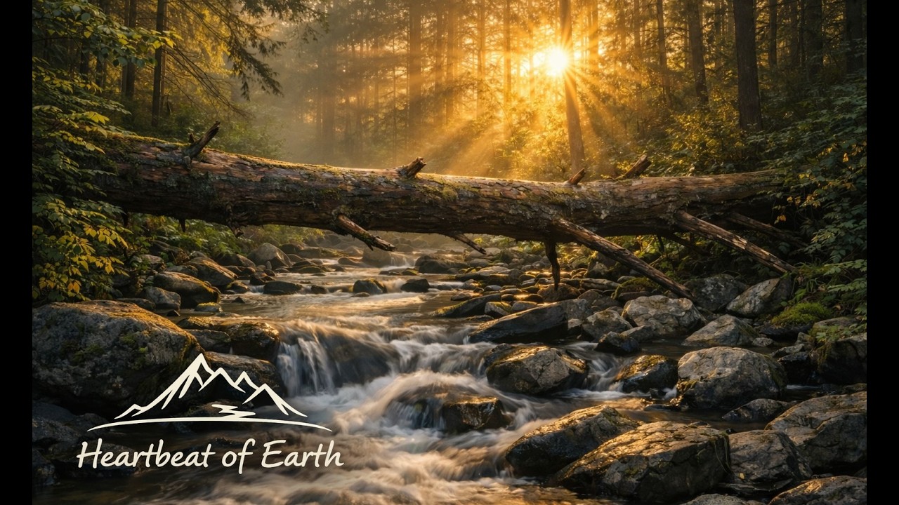 Summer Forest Creek | Gentle Water Flow & Morning Sun Rays (Relaxing Nature Sounds)