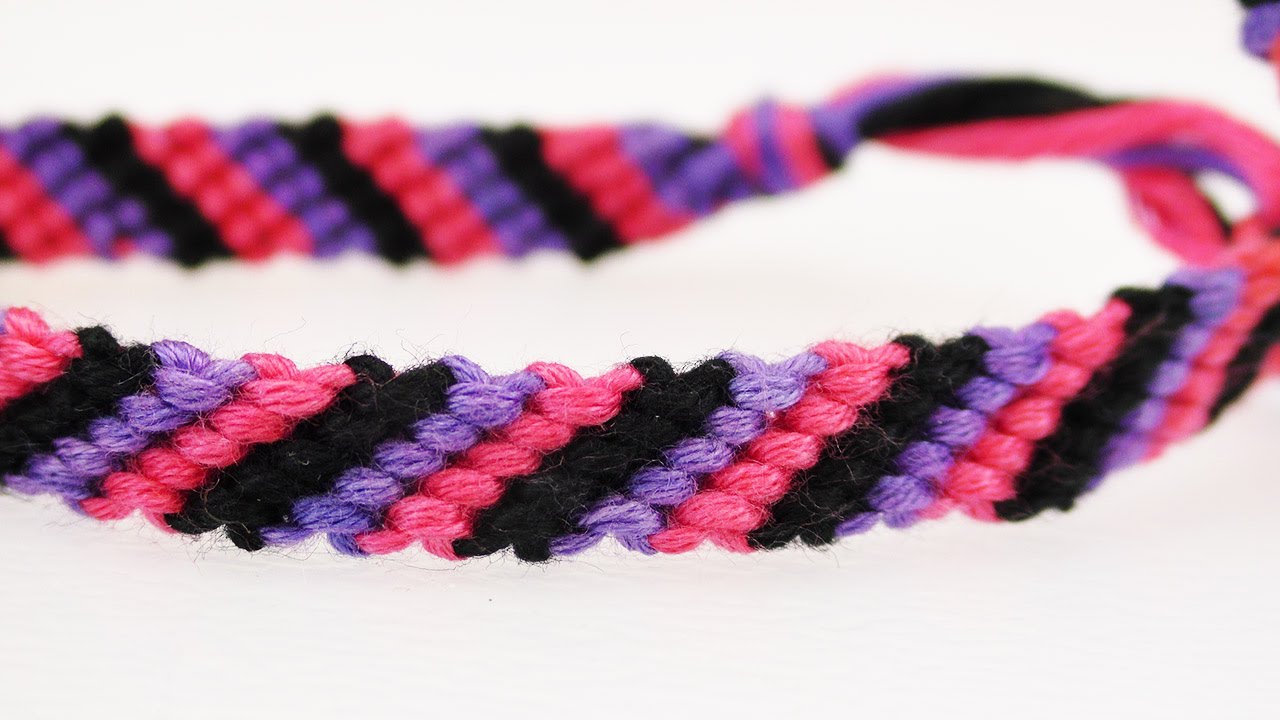 Freundschaftsarmband knüpfen lernen Armbänder selber machen mit Streifen