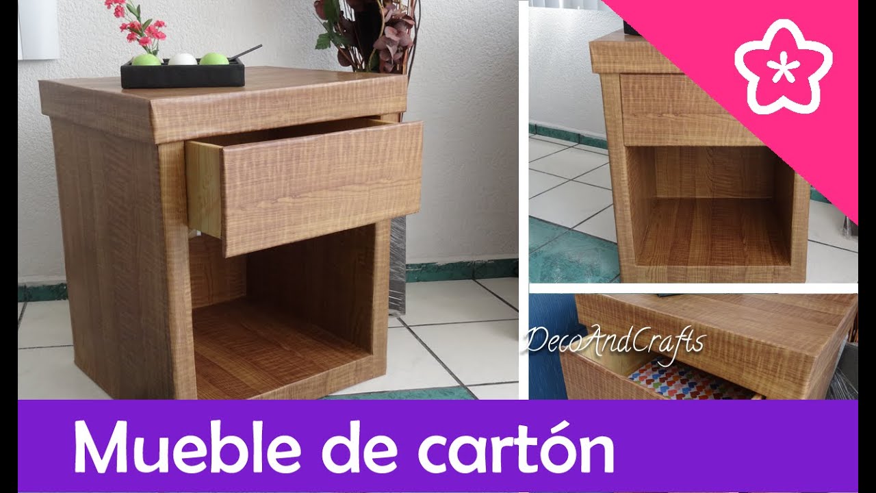 Hacer un Mueble de cartón con apariencia de madera DIY - DecoAndCrafts