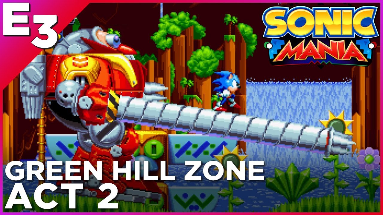 SONIC MANIA: Green Hill Zone, Act 2 Gameplay — Polygon @ E3 2017