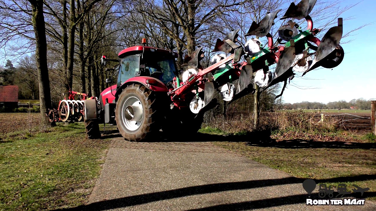 Case Maxxum 140. Kverneland EG 100 Niemeyer  Plowing  Eibergen  -- 4K -- 4 April 2020 -- Netherlands