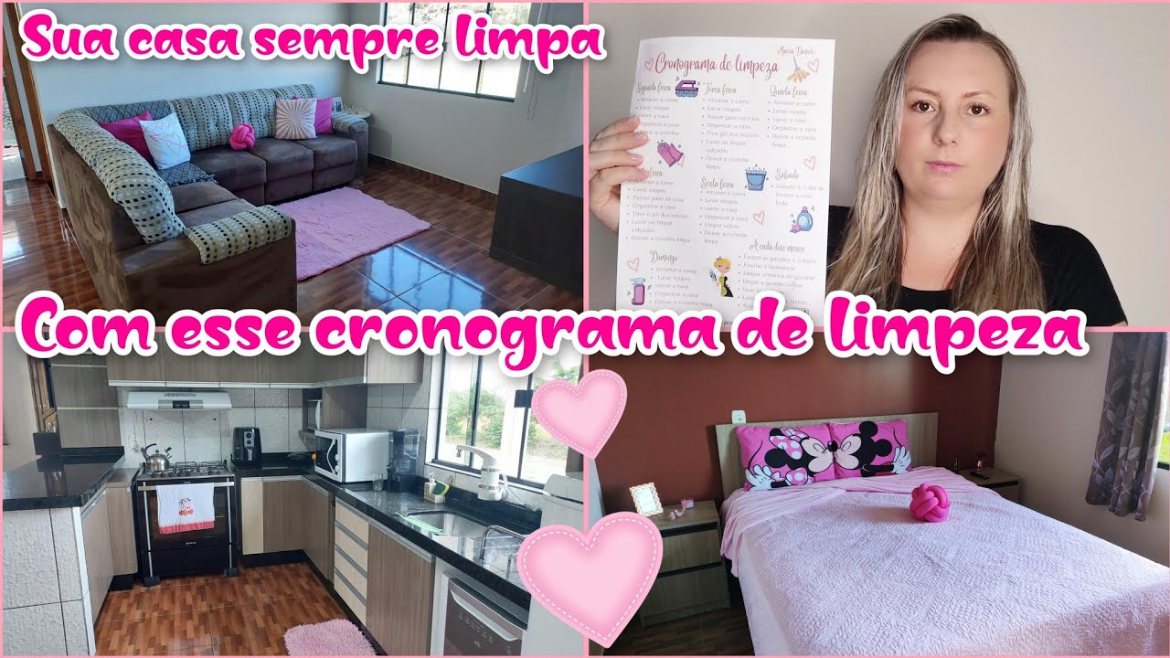 Cronograma de limpeza doméstica| Casa sempre limpa e organizada.