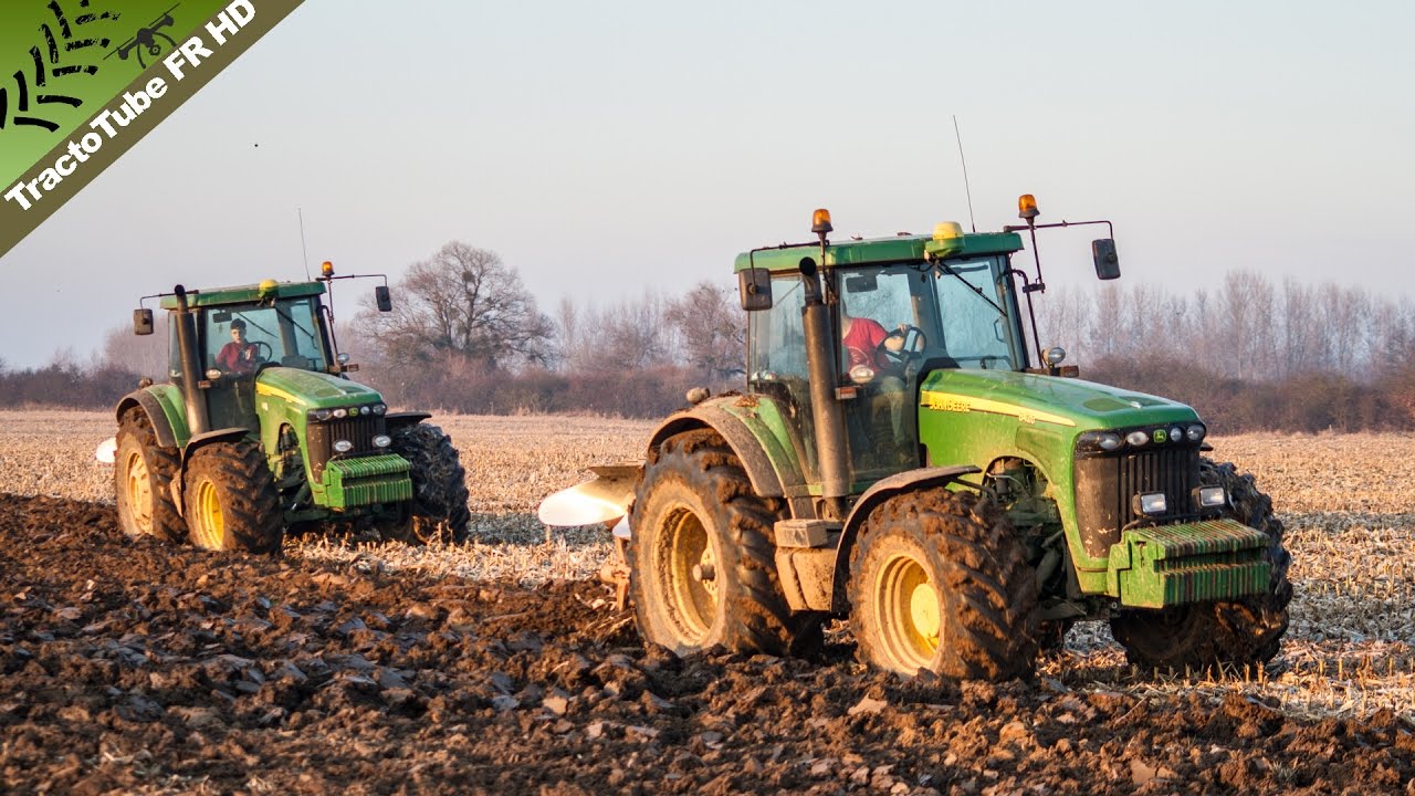 John Deere 8420 & 8220 ! Labour d'hiver