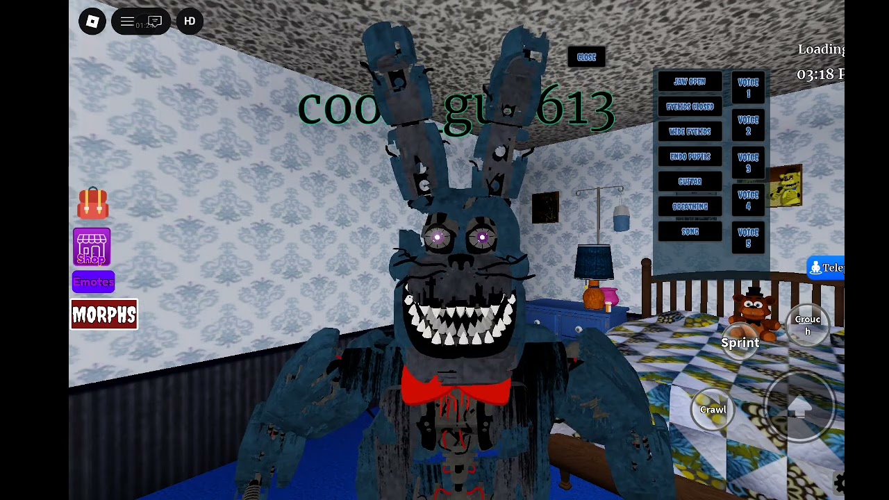 All FNAF characters 1-4 PT 2 (also Fredbear and spring Bonnie) 