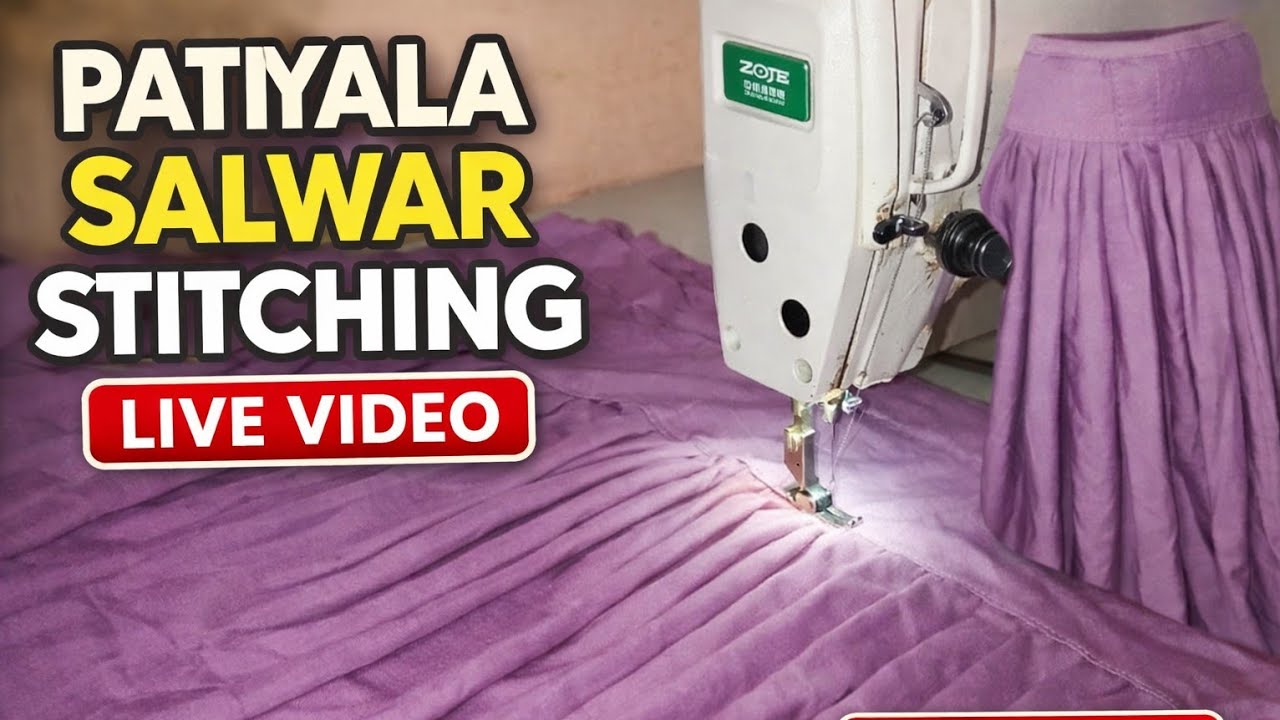 Patiala Salwar Stitching | Full Pleats Patiala Salwar Cutting & Stitching Live