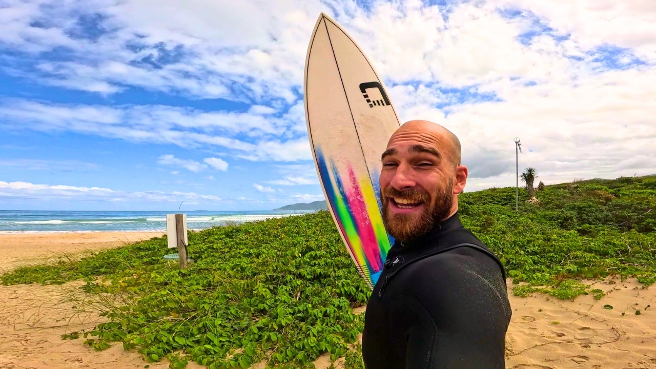 Nova Prancha, Sol e Água Azul em Floripa! 🌊 – Surf Vlog POV