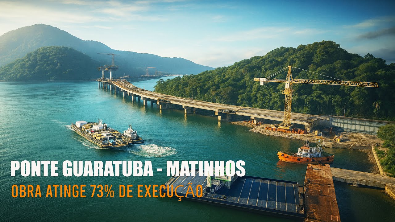 Ponte de Guaratuba &ndash; Matinhos -  73% Pronta! Veja as imagens exclusivas e cinematograficas em 4k