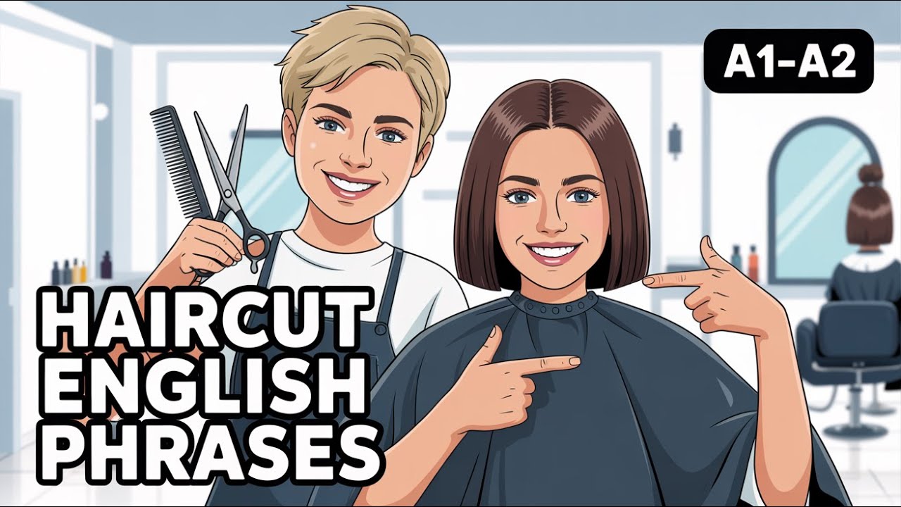 Haircut English at the Salon: Simple Phrases for Real Conversations (A1-A2)