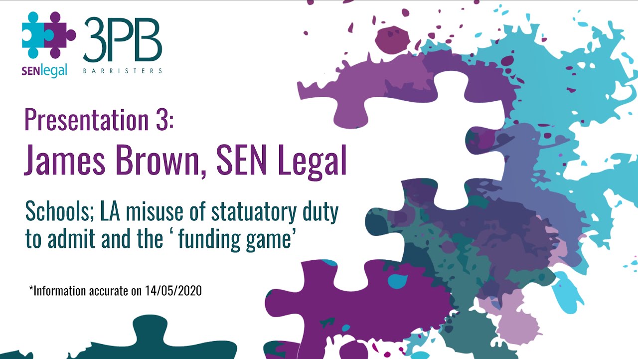 Professional's Annual SEN Conference 2020 - James Brown, Specialist Solicitor at SEN Legal