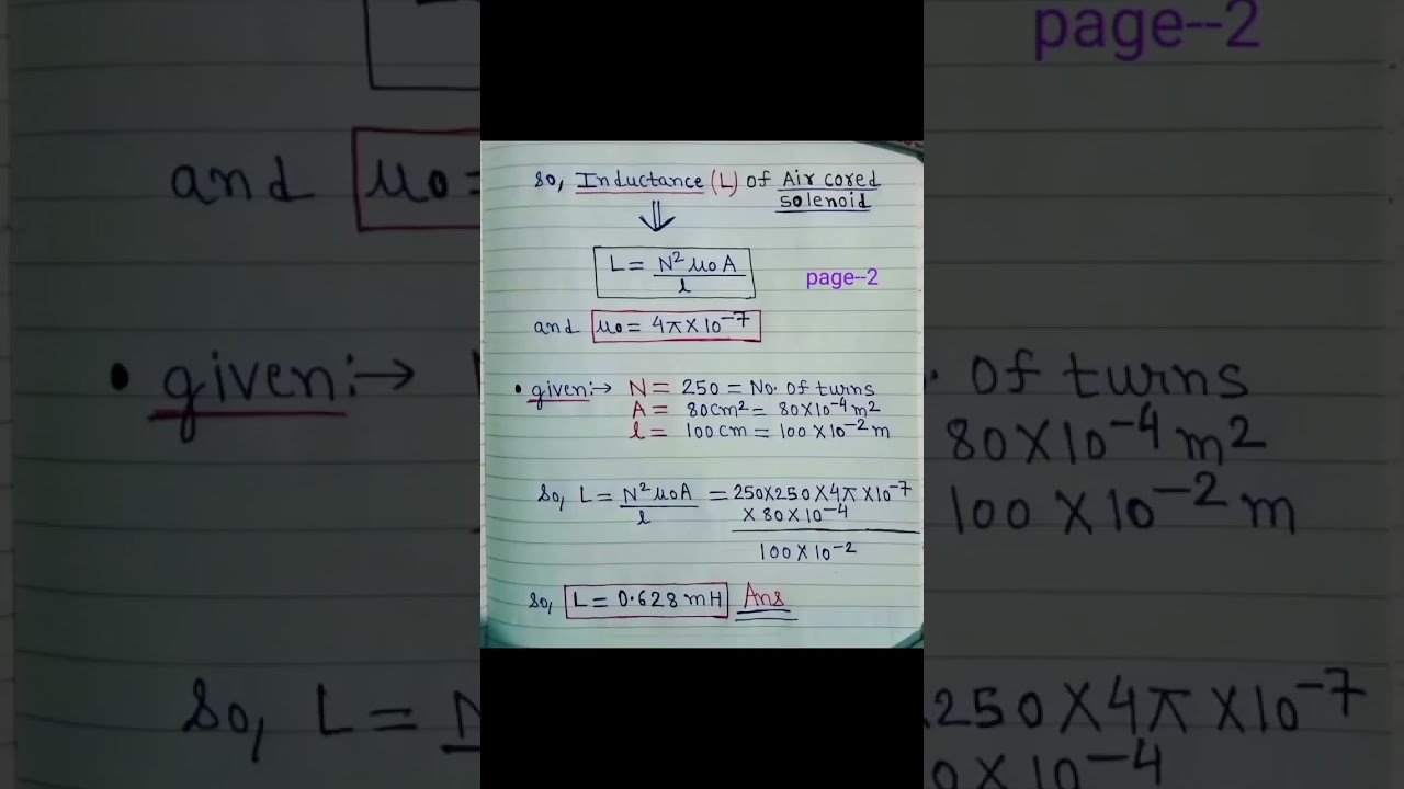 Expression to calculate INDUCTANCE of AIR-CORE SOLENOID💡 #shorts #electrical #electronics #eee