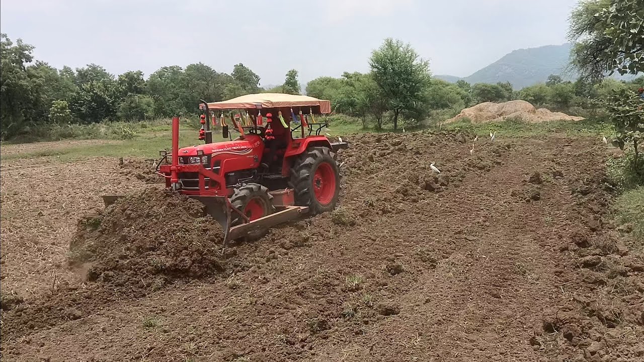 Mahindra Yuvo Tech+ 585 4wd Dozer leveling Work