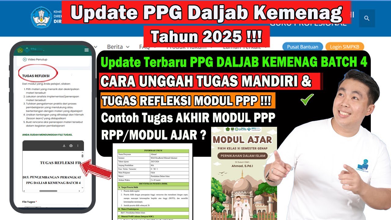 PPG DALJAB KEMENAG BATCH 4 !!! CARA MUDAH & BENAR MENGERJAKAN TUGAS MANDIRI DAN REFLEKSI MODUL PPP !