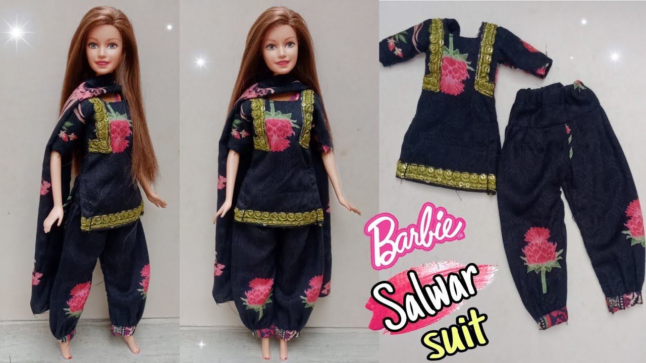 Making beautiful doll salwar suit |Doll dress making easy |Barbie doll ||A-Doll designer❤️