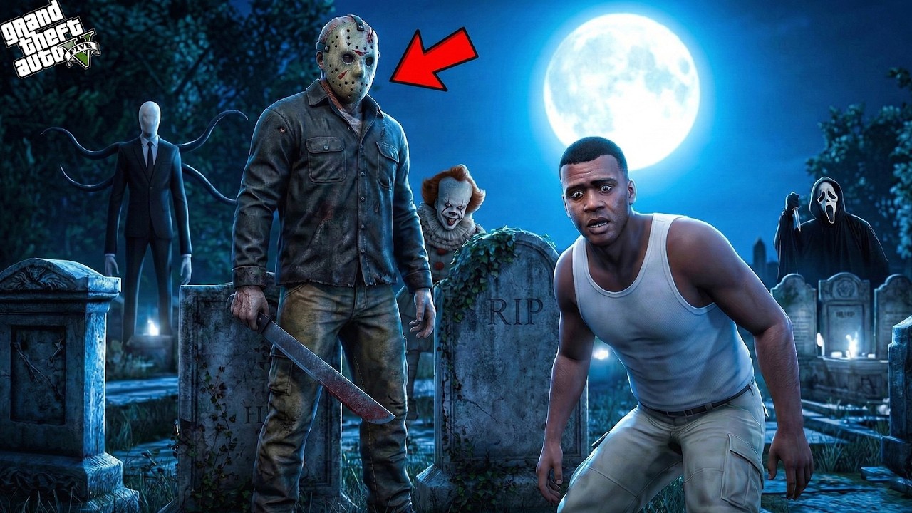 Franklin and Shinchan Attacked by Pennywise & Granny in Los Santos! 😱🤡 | GTA 5