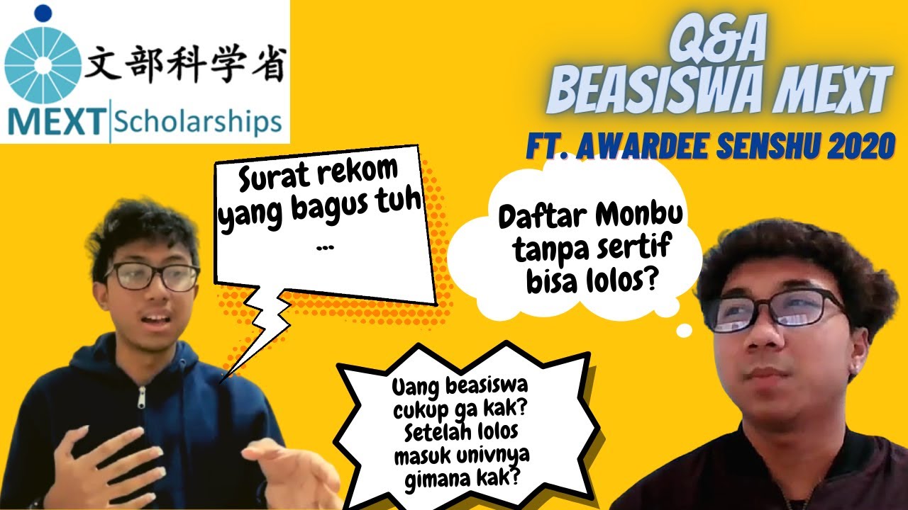 Q&A BEASISWA MONBUKAGAKUSHO ft. AWARDEE MEXT D2 2020: Surat Rekom, Peluang Lolos, Kuota Univ, Cuan