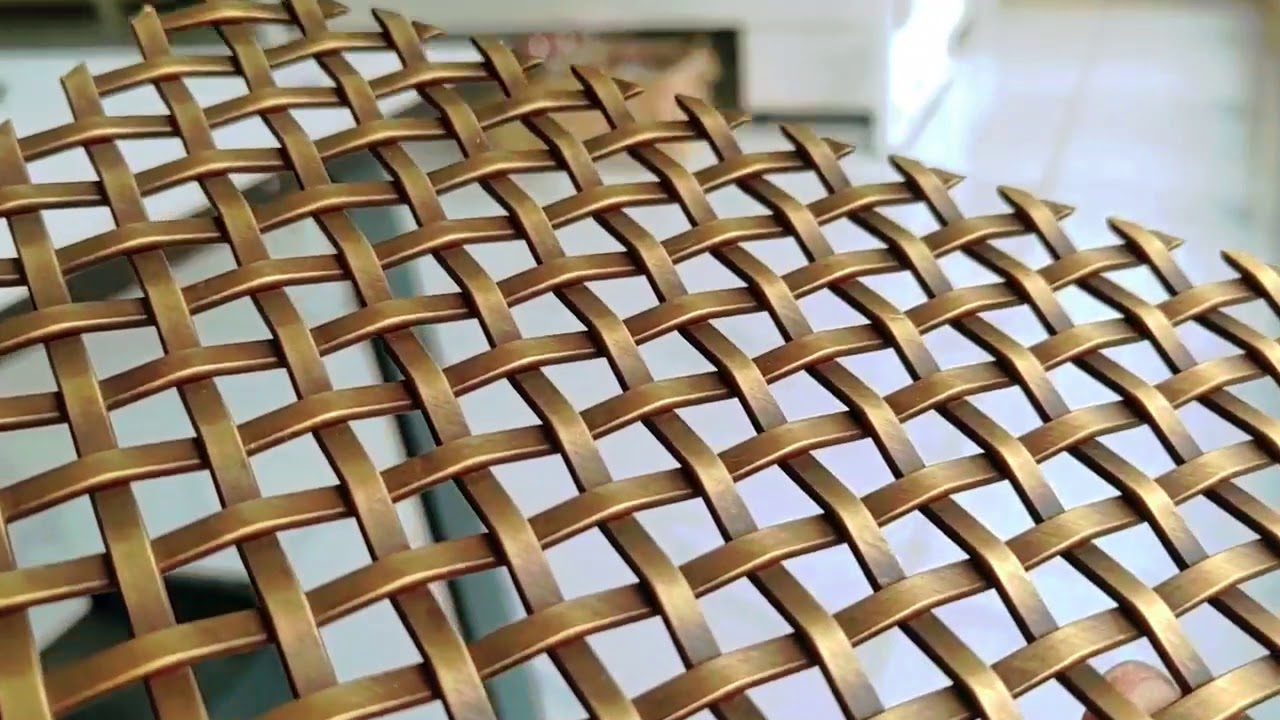 Antique Brass Wire Mesh Panel Wall