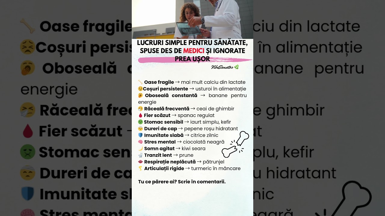 🚨 Lucruri simple pentru sănătate, spuse des de medici și ignorate prea ușor 