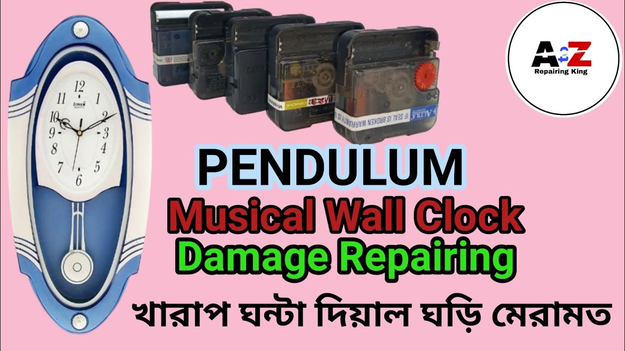 How to repairing damage pendulum musical wall clock | Ajanta Pendulum Wall clock repair in bangli
