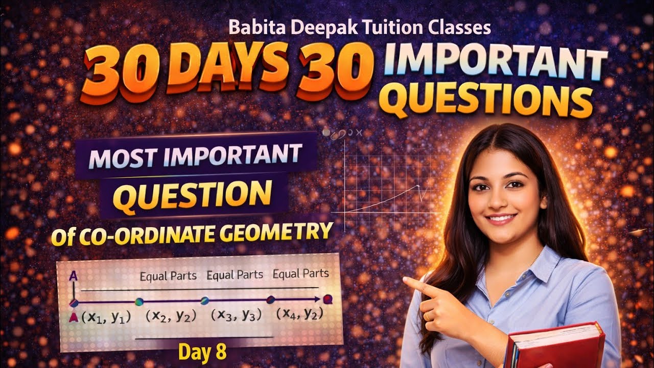 30 Days 30 Important Questions | Coordinate Geometry | Divide a Line Segment into 4 Equal Parts | 