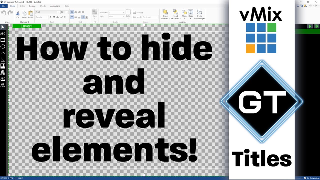 vMix GT Title Designer- Hiding and revealing elements in your title