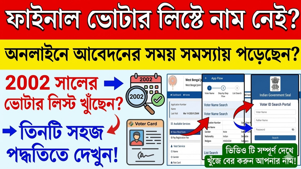West Bengal Sir News : ২০০২ সালের ভোটার লিস্টে আপনার নাম দেখুন এভাবে... | 2002 last sir voter list