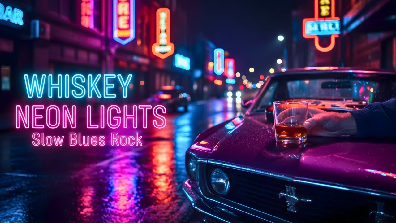 Whiskey Neon Lights – Slow Blues Rock for Chill Night Drives & Whiskey Lovers🥃🚗