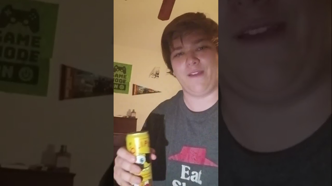 Trying a new spongebob squarepants pineapple soda