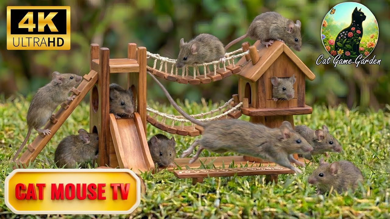 Cat TV Mouse Game 🐭 Ultimate 4K Ultra HD Mice Experience | Cat Game Garden