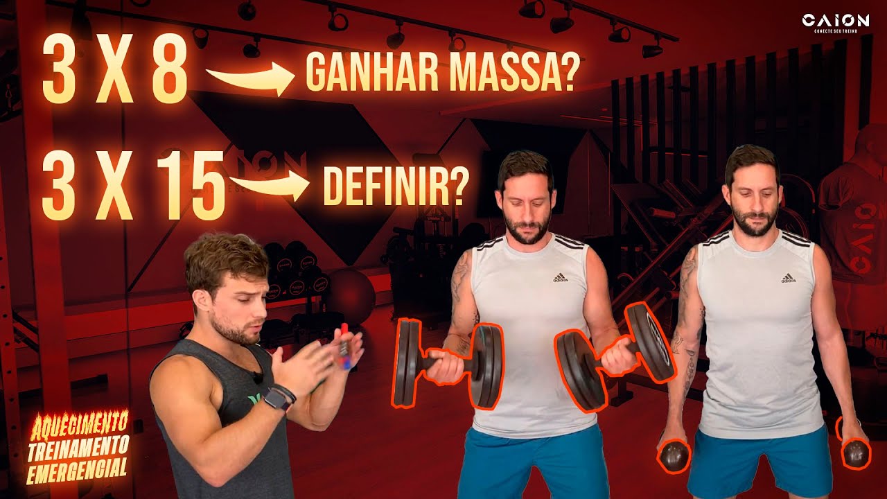Qual diferença do treino para definir e ganhar massa muscular (hipertrofia)?
