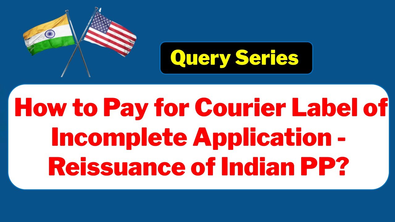 How to Pay for Courier Label for Incomplete VFS Application | Indian Passport Reissue in USA