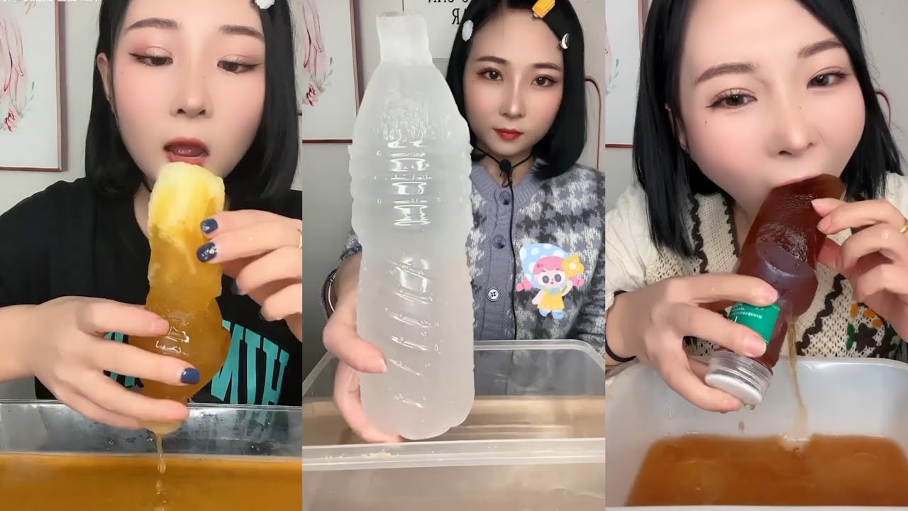 water bottle ice / slush ice / asmr ice eating
