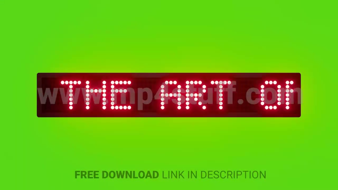 Experience the Art of Luxury Scrolling Red Dot Matrix LED Text Animation on Green Screen Seamless Lo