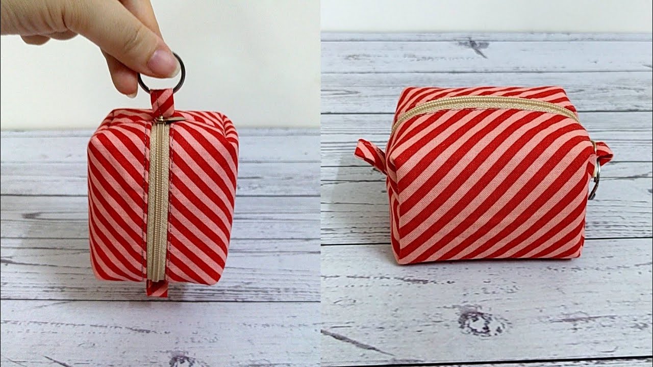 DIY mini box pouch | How to sew boxy zipper pouch | Easy Sewing Tutorial for Beginner