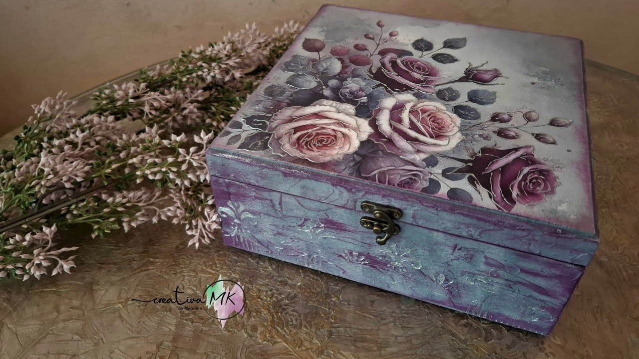 How to do decoupage on a box? Step by step DIY #decoupage #diy #handmade 