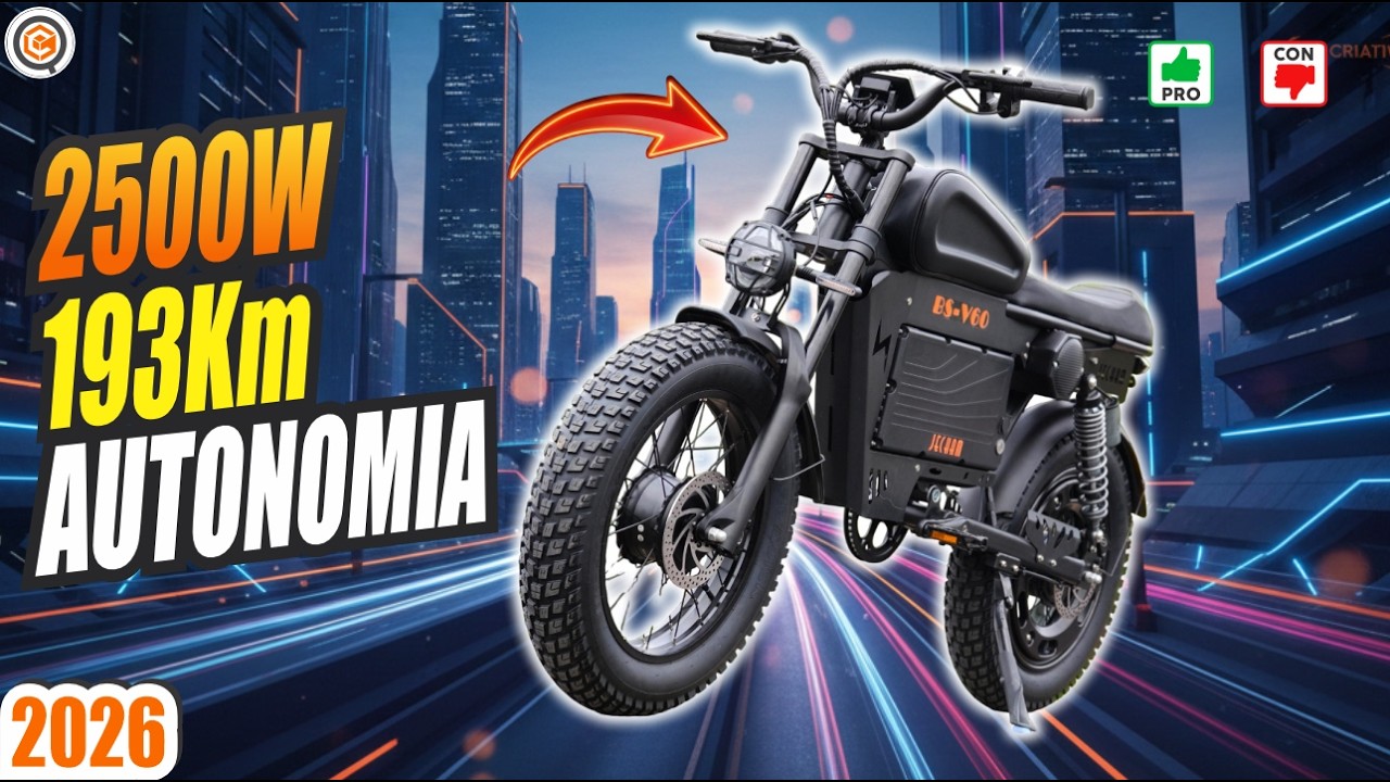 JECHAM BS V60 A E Bike com Potência de Moto! 2500W e 193km de Autonomia
