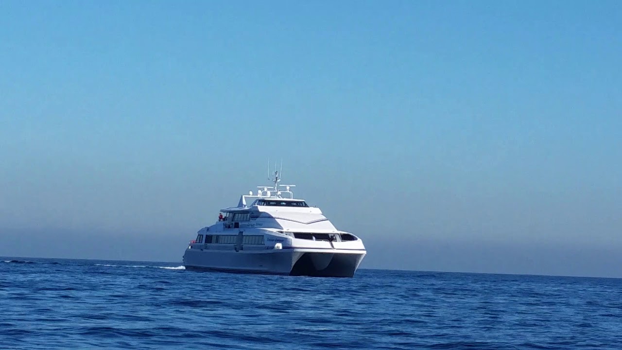 Catalina Express - Jet Cat Express Ferry Boat Arriving in Avalon Harbor - Santa Catalina Island