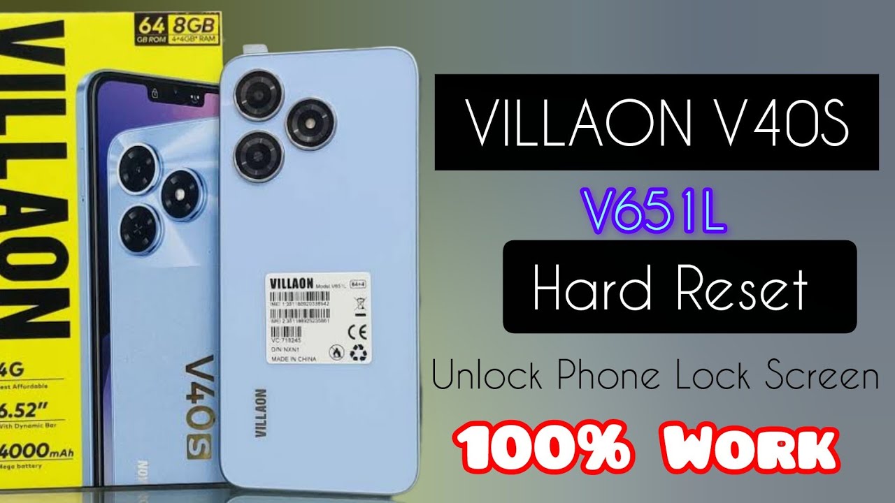 VILLAON V40s Hard reset. (V651L) Unlock Phone lock screen. Pin, password , pattern unlock 