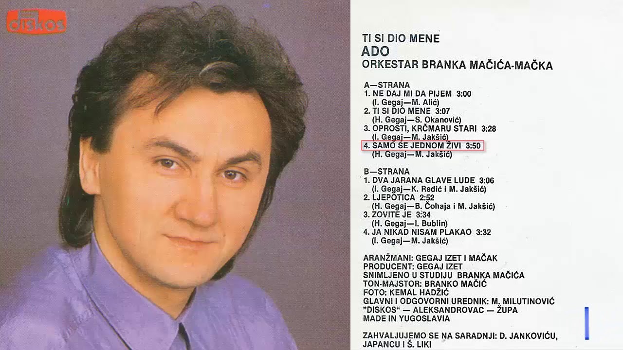 Ado Gegaj - Ti si dio mene - (Audio 1990) - CEO ALBUM