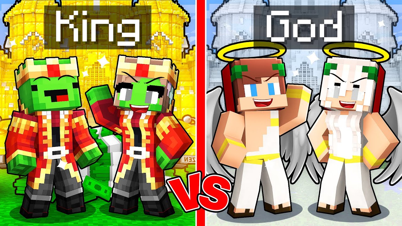 Mikey Family KING vs JJ Family GOD Survival Battle in Minecraft (Maizen)