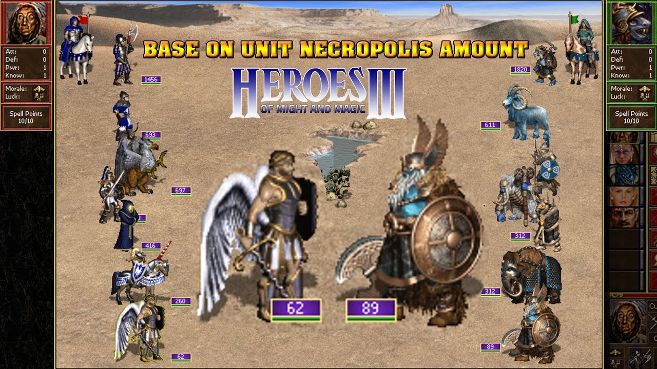 Heroes 3 COMBAT One year growth BASE ON NCROPOLIS UNIT AMOUNT Castle vs Bulwark HoTA v1.8