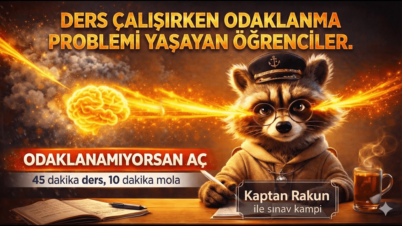 Odaklanma Sorununu Bitiren Video 👉 98 Dakika Sınav Kampı & Kaptan Rakun ile Derin Odak ✍️🧠
