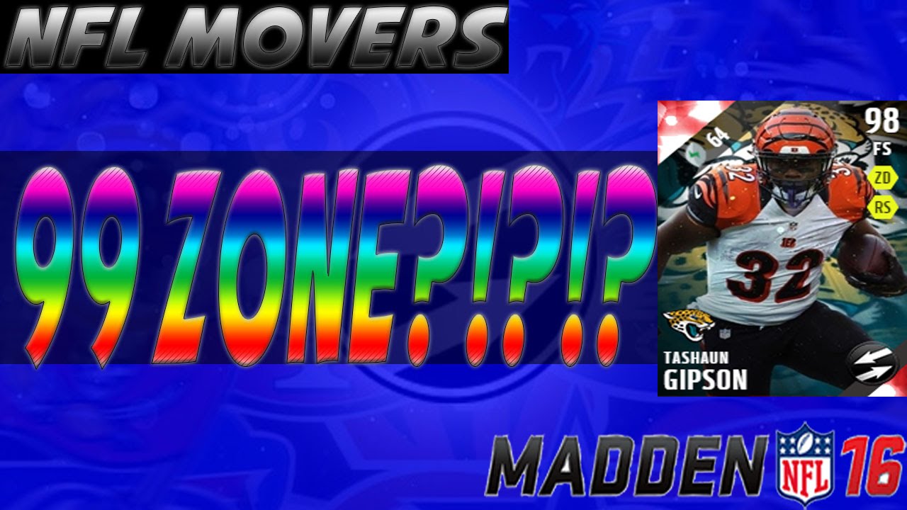 99 ZONE Tashaun Gipson???!?!?! | MUT 16 NFL Movers