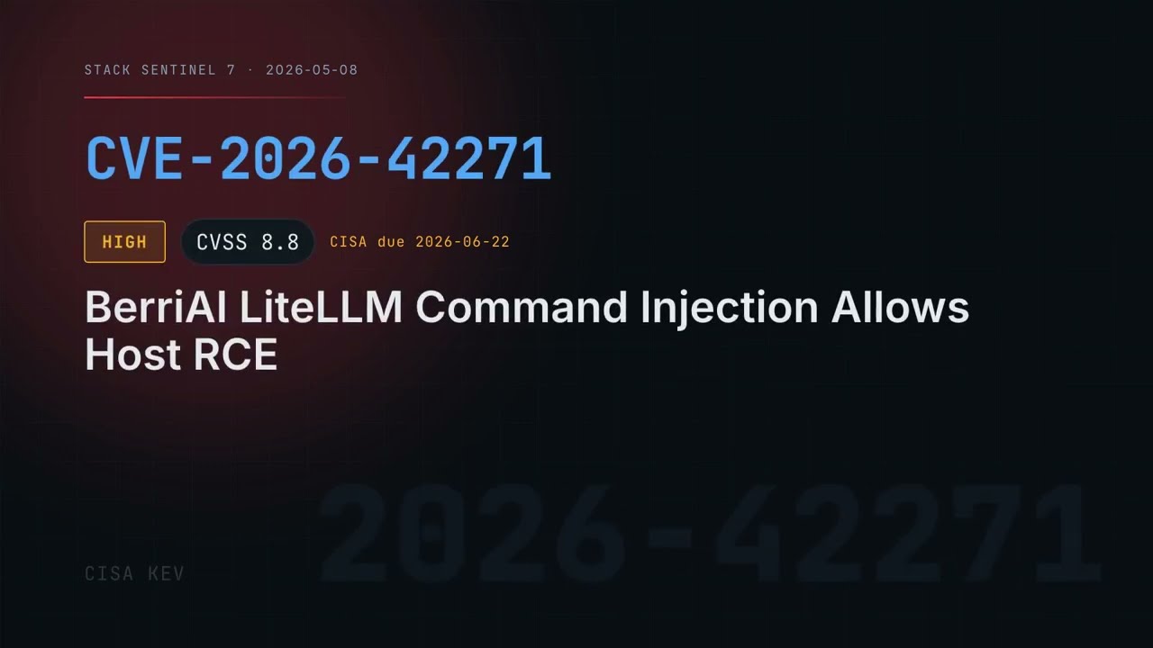 CVE-2026-42271: BerriAI LiteLLM RCE Exploited in the Wild